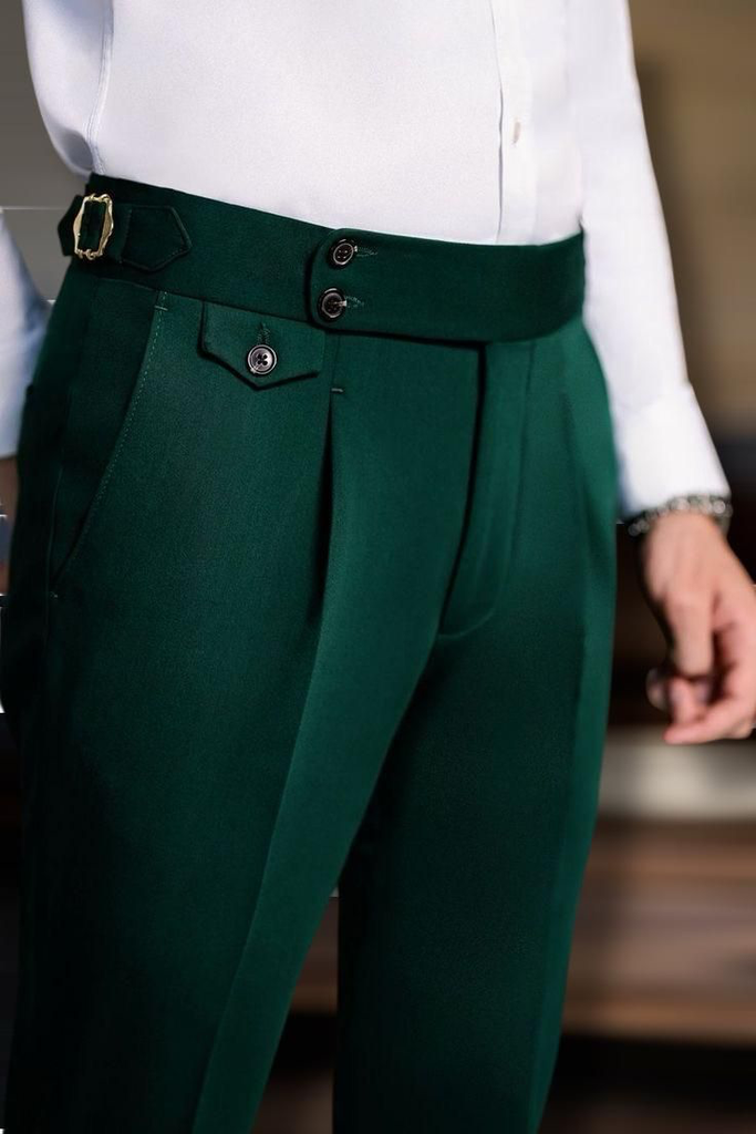 Men Green Formal Pants ~Pants for Men  Official Wedding Trouser ~  Pants ~ Men's Trousers, State fit Pants.webp
